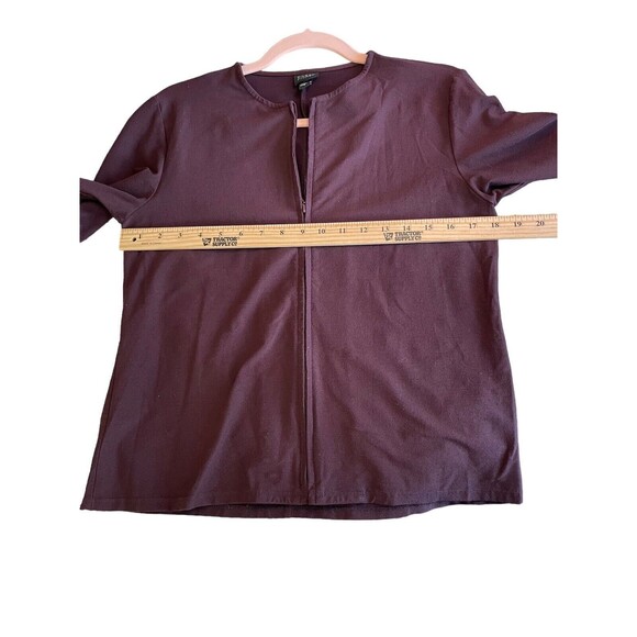 Eileen Fisher Jacket Women Small Merlot Full Zip Viscose Nylon Spandex Made USA - Picture 12 of 13